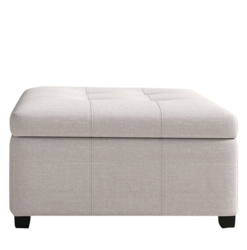 Torque India Hooper Ottoman Foam Cushioned Pouffe Puffy for Foot Rest Home Furniture (Off White) - TorqueIndia